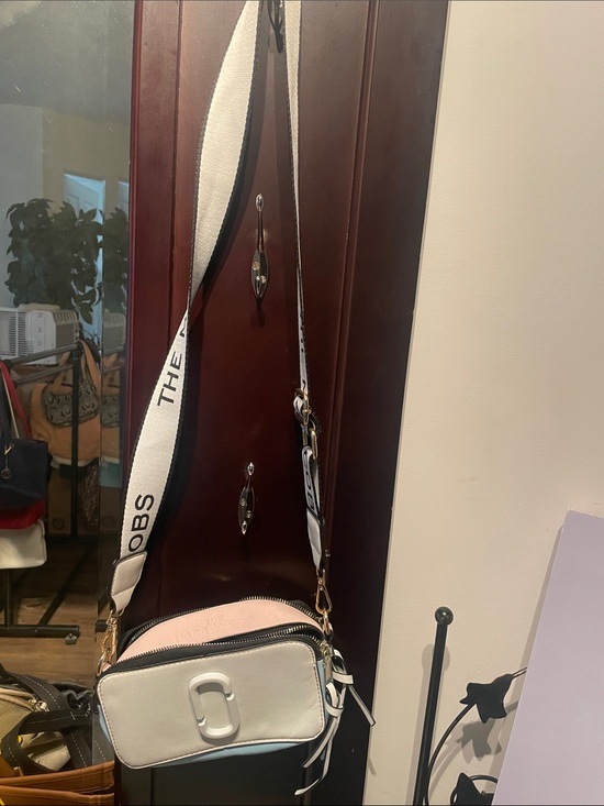 Marc Jacobs Handbags - Marc Jacobs White and Blush Crossbody with Branded Strap